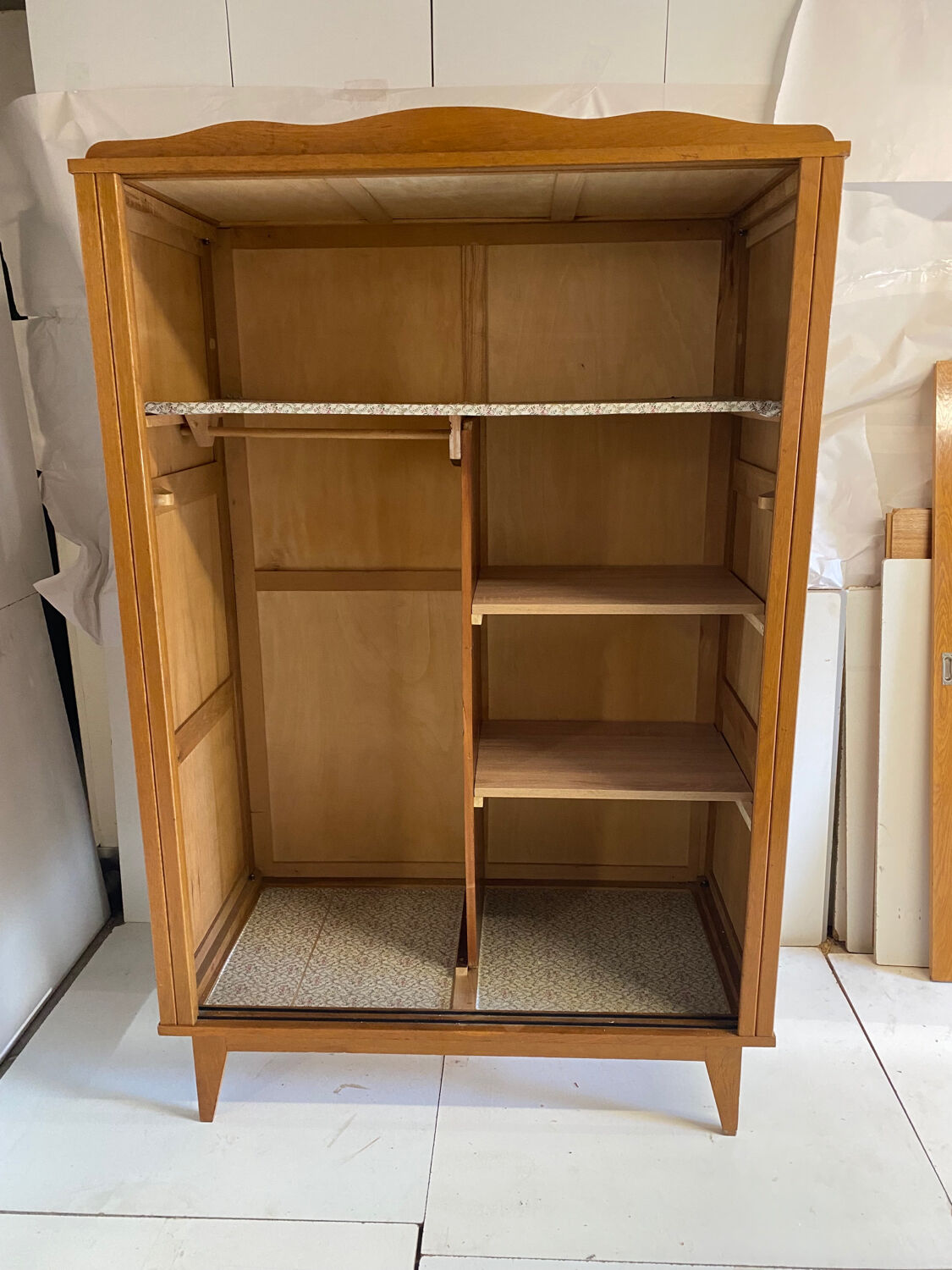 Vintage wardrobe with compass feet