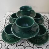 Service of 6 cups and saucers 50s