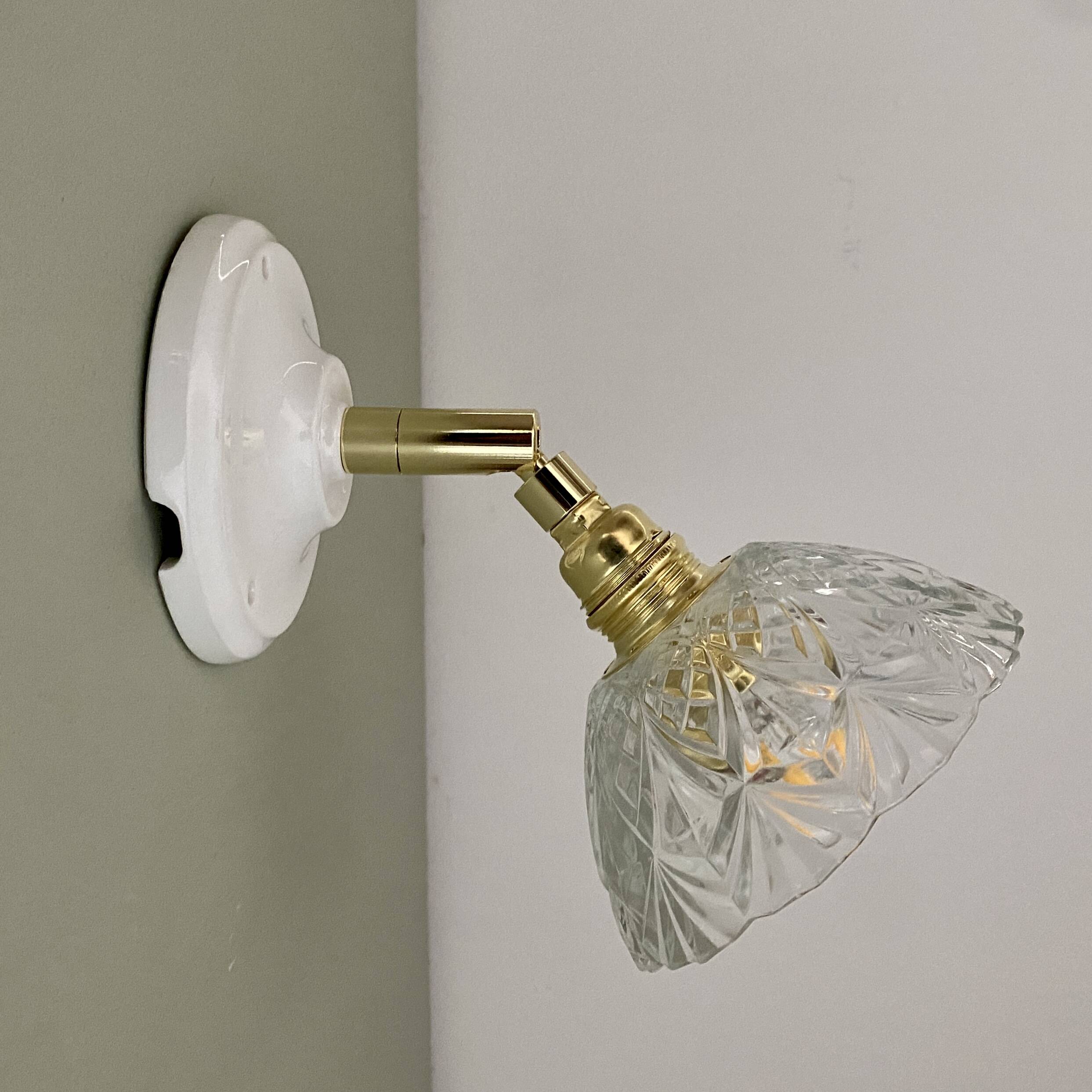 Vintage glass cut lampshade - tableware collection -