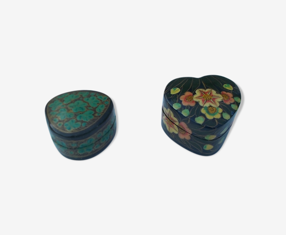 Ensemble de 2 petites boites en bois vintage