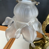 Bronze and glass paste swan neck lamp from the 1960s.