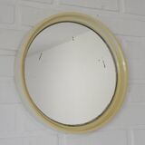 Miroir vintage : plastique blanc, Gilac France, années 1970