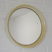 Vintage Mirror: Mid Century White Plastic, Gilac France 1970s