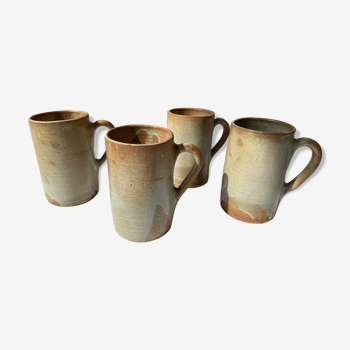 Lot of 4 mugs or sandstone mugs