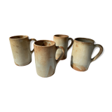 Lot de 4 mugs ou choppes en grès