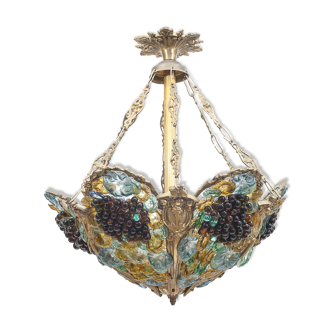 Glass paste chandelier, 3 burners