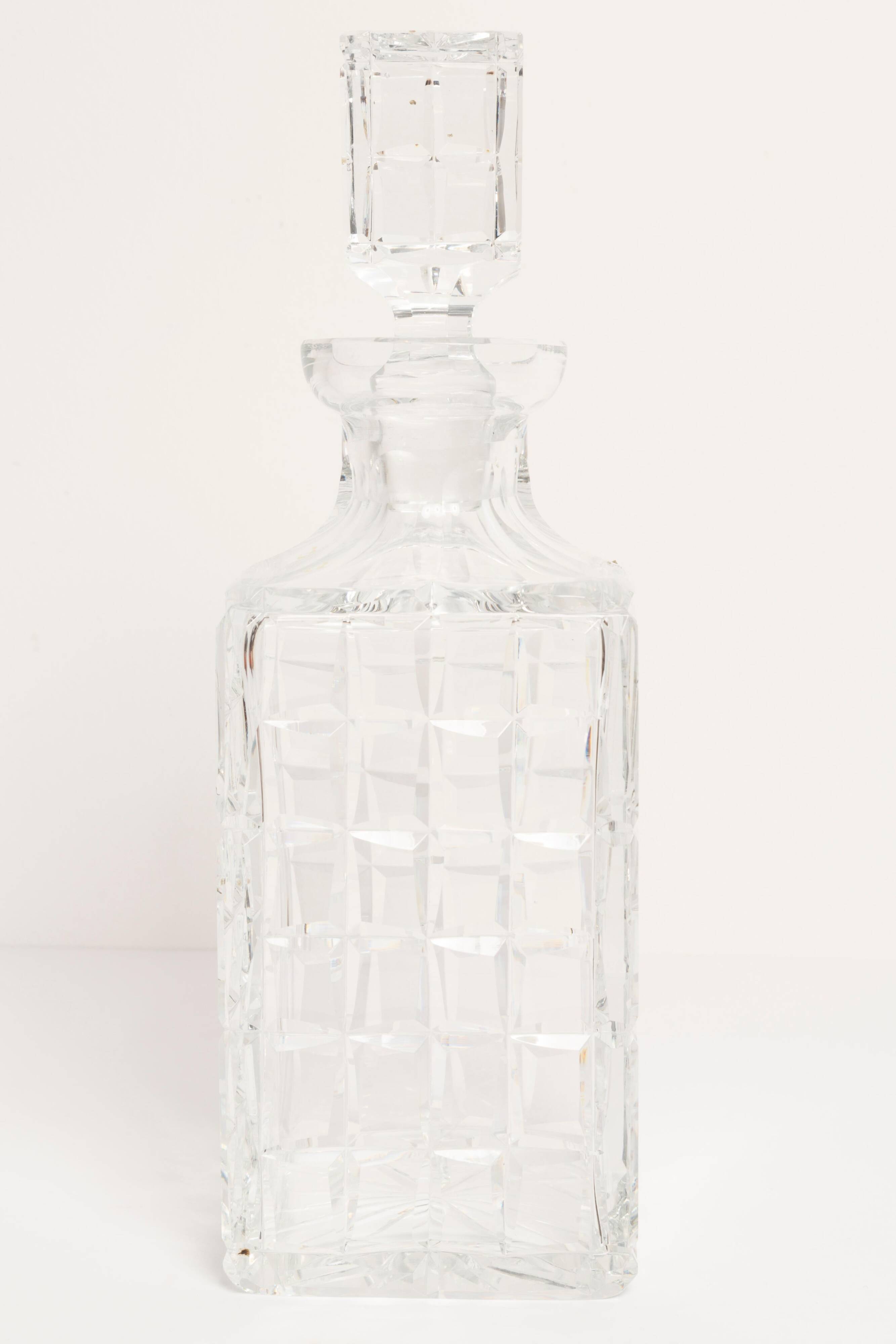 Mid-Century Transparent Crystal Carafe with Stopper, Europe, 1960s