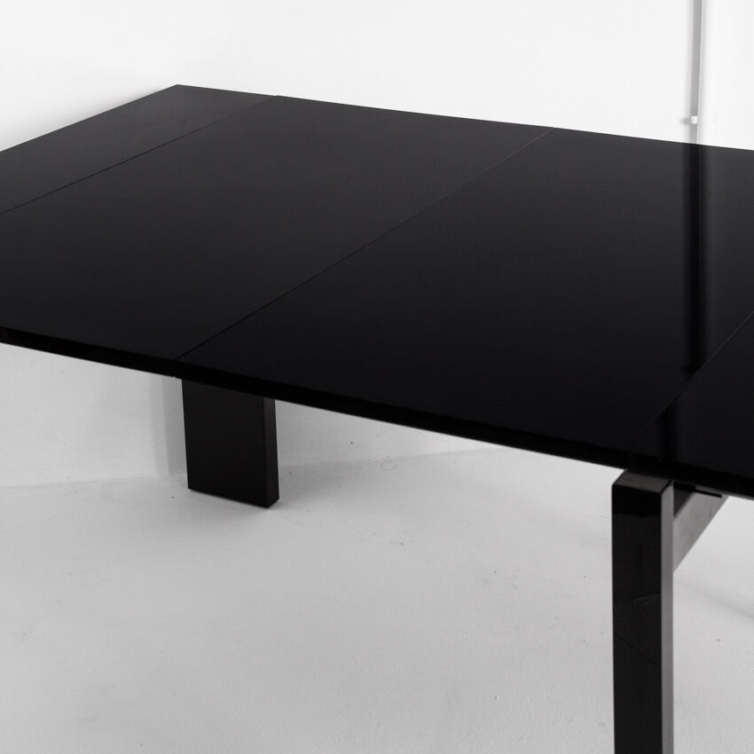 Vintage extendable table / console in lacquered wood by Paul Michel, France 1990