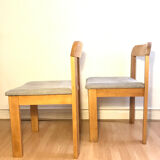 Pair of chairs in beech 60s / 70s