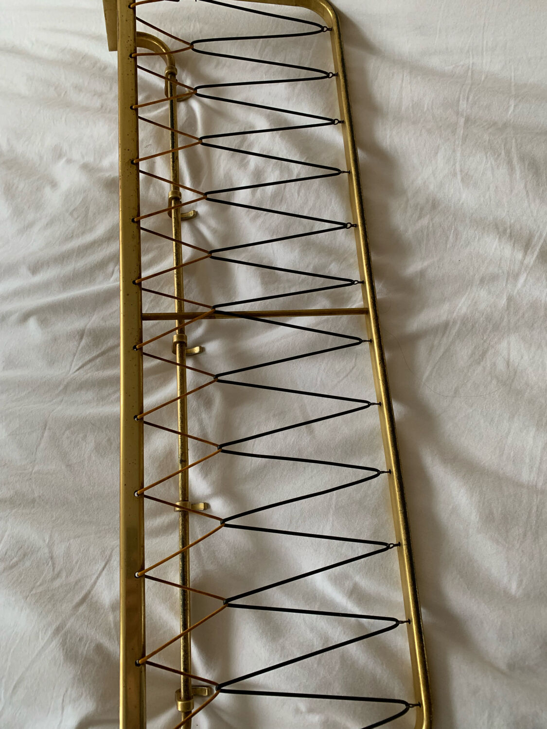 Vintage wall coat rack in gilded metal