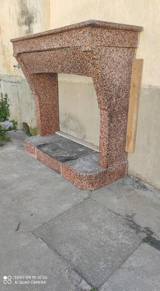 Granite and quartz fireplace, circa 1920