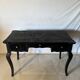 Antique black patinated desk – curved legs and chic country style