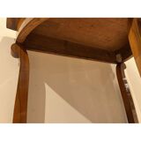 Biedermeier Demi-Lune Console Table in Walnut Veneer & Maple, Austria, 1830s