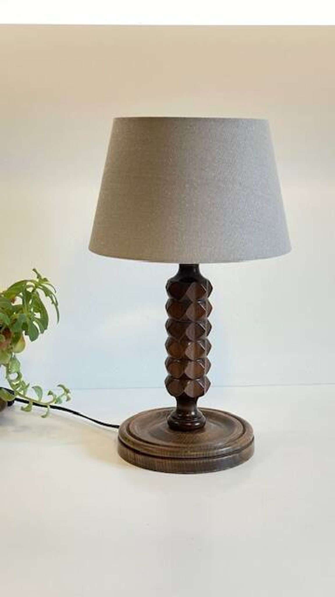 LAMPE Bois Charles DUDOUYT Vintage