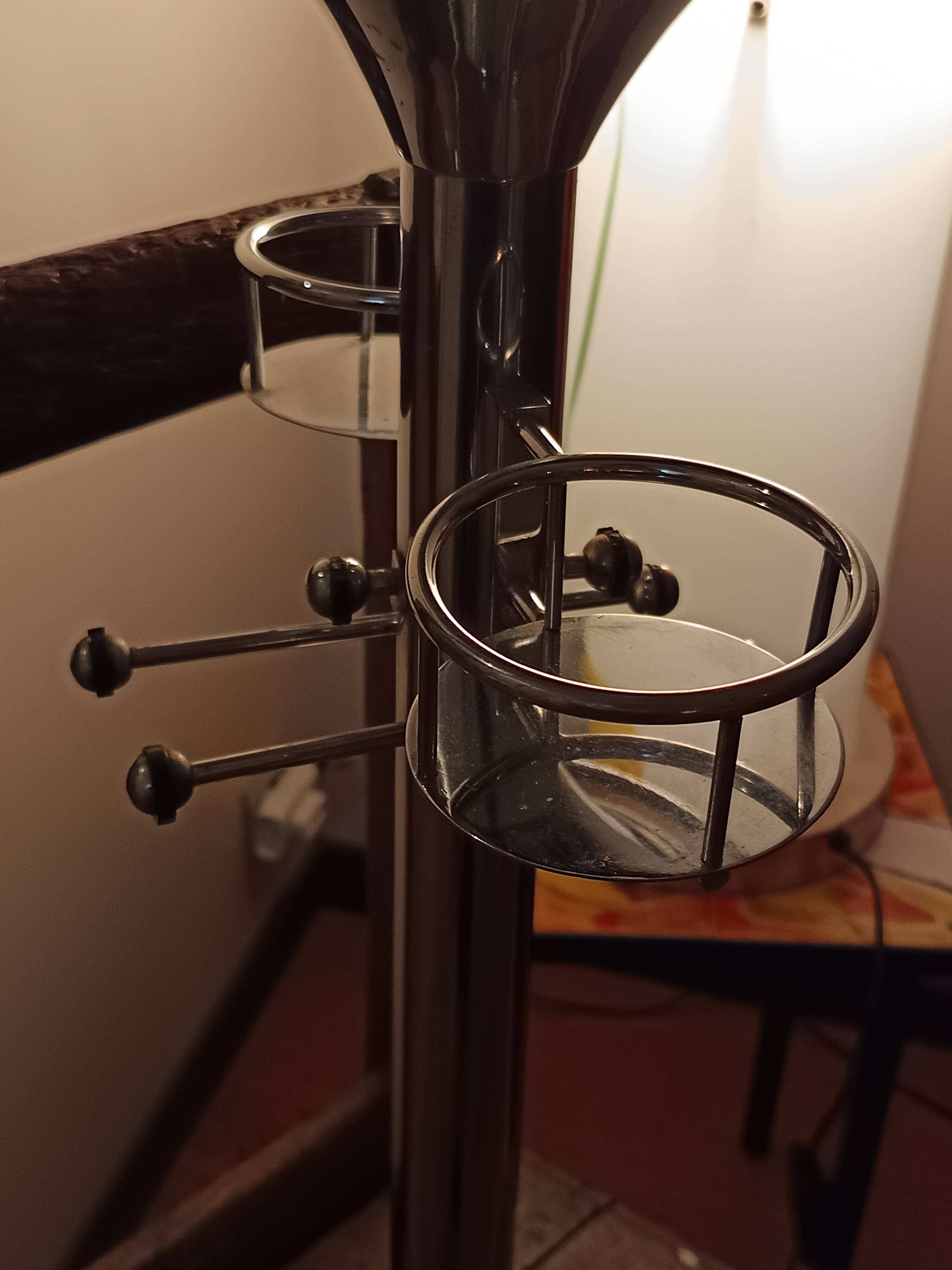 chrome standing ashtray with glass holder 1930 design by Boris Lacroix