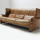 Portovenere sofa in original leather by Vico Magistretti for Cassina