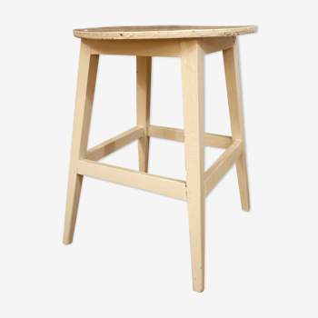 Tabouret en bois peint vintage