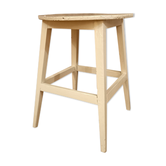 Tabouret en bois peint vintage