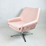 Pink swivel armchair, 1980s