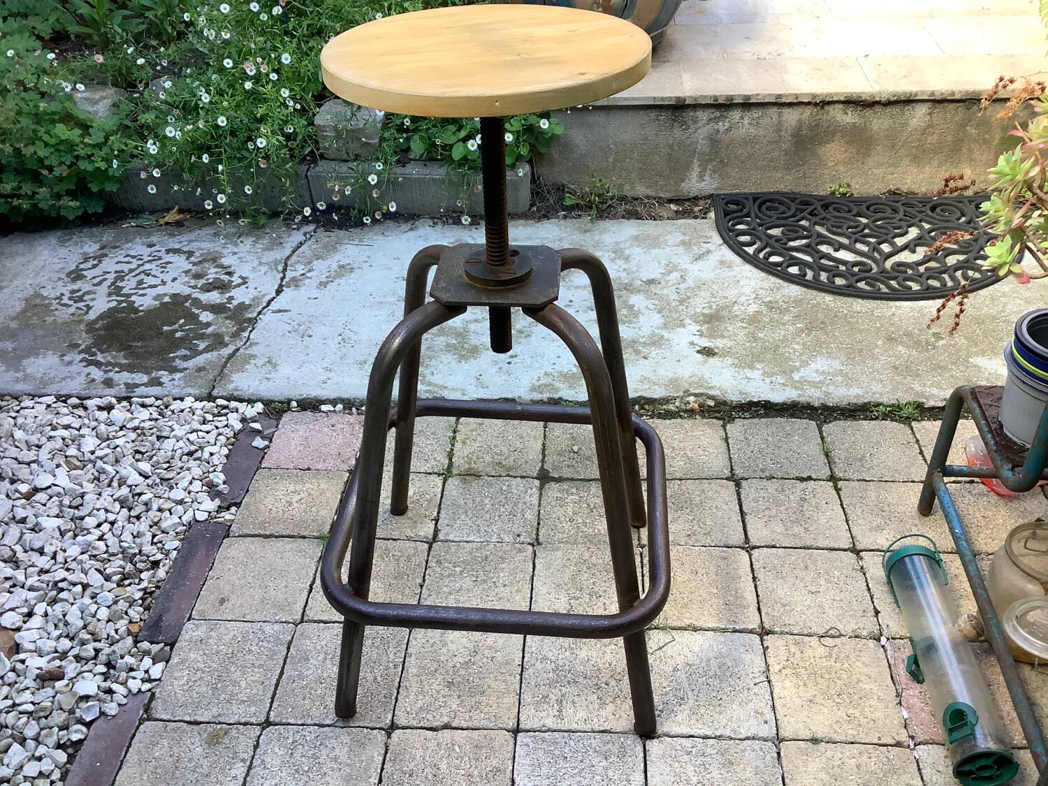 Tabouret d’atelier industriel vintage