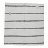 6x6 Square White & Black Vintage Kilim Rug, 187x195Cm