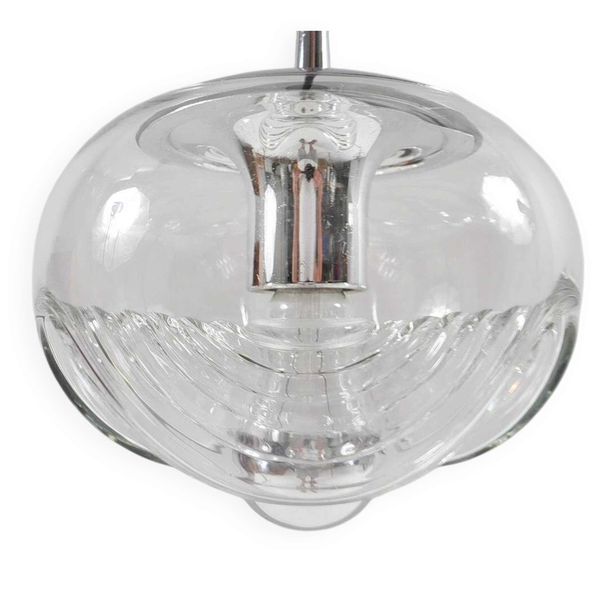 Koch & Lowy. Ensemble de 2 lampes de plafond de Peil et Putzler, modèle : 'Futura', Allemagne, années 1970.
