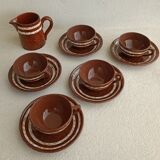 Set of 5 cups and 1 milk jug Mary Sarreguemines
