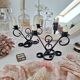 Vintage black wrought iron candlestick