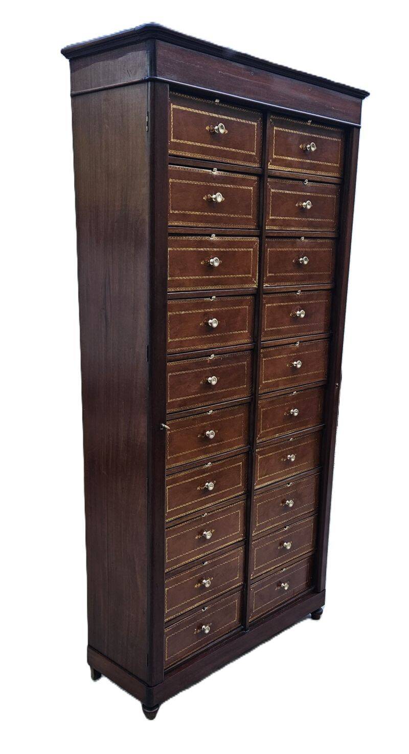 Notary Filing Cabinet with 20 Drawers Opening with Flaps