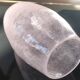 Artisanal vase in pink/transparent bubbled glass