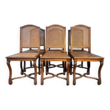 Suite de 6 chaises style Louis XIV en cannage