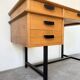 Modernist 50s oak metal desk