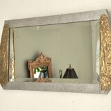 Art Deco wooden mirror with bevelled glass