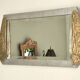Miroir art déco en bois glace biseautée