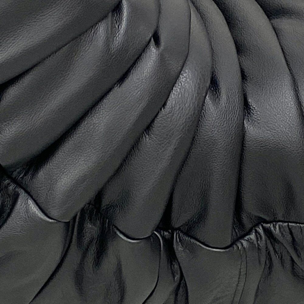 French Togo lounge chair in black leather by Michel Ducaroy for Ligne Roset, 1970s