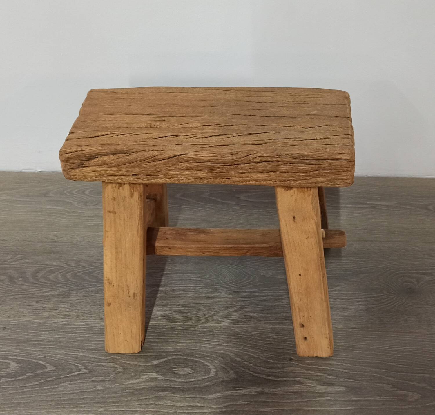 Small stool in antique wood