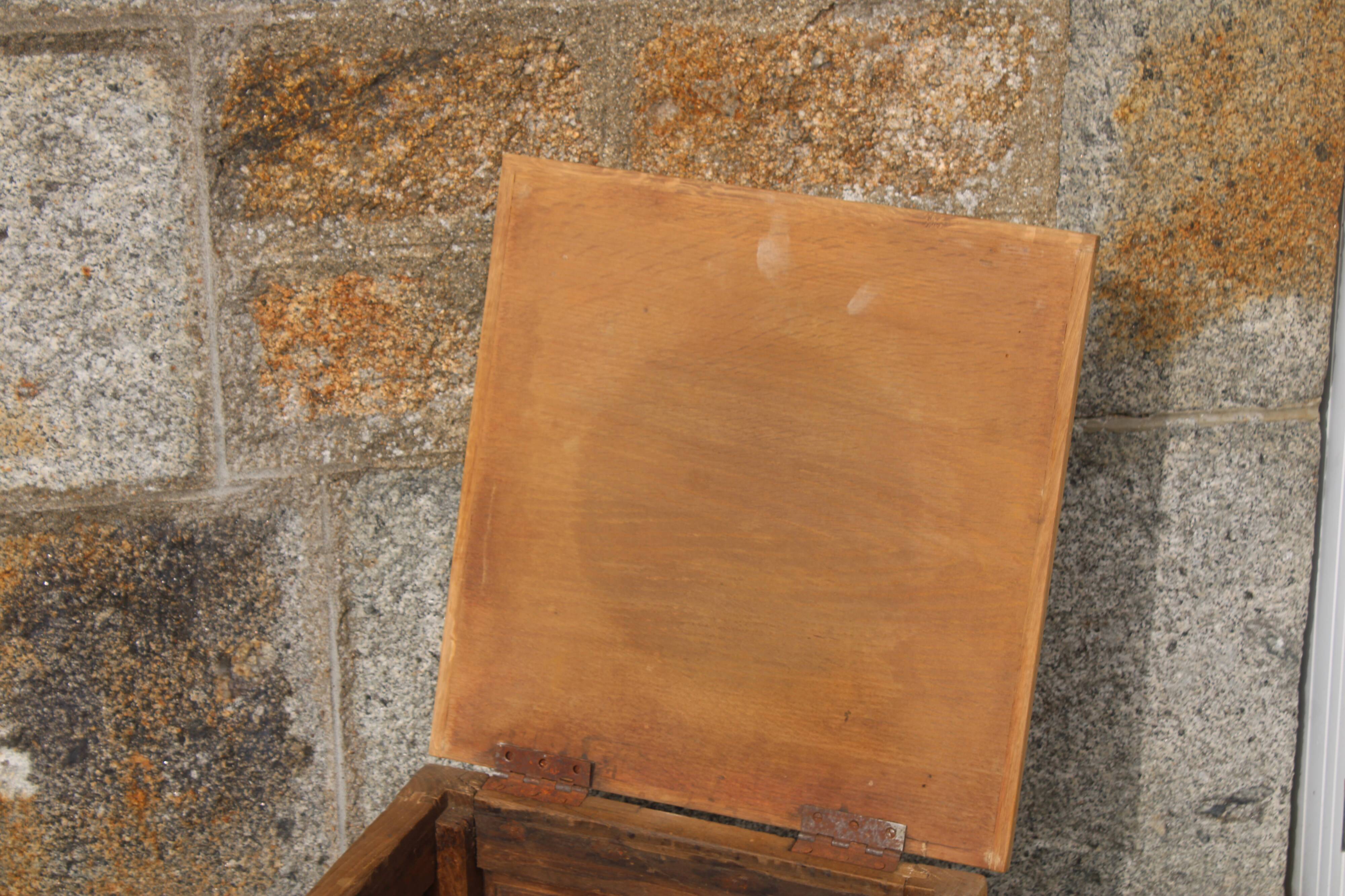 Small antique wooden chest – sandblasted