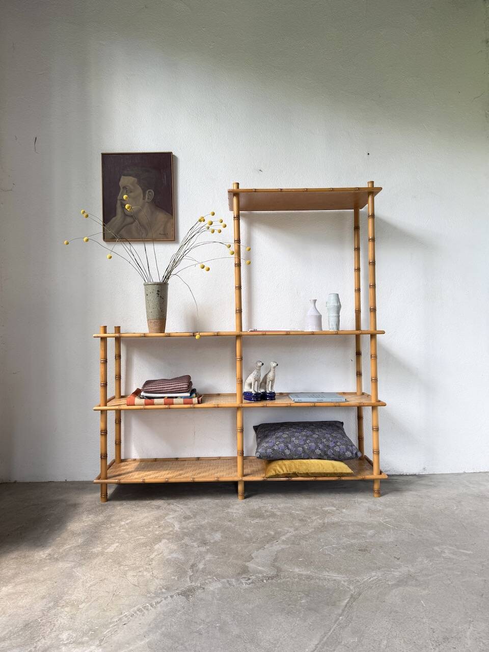 Large rattan shelf 1960