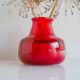 Red glass vase by Erik Höglund for Bodafors, 1960s