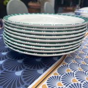Lot de neuf assiettes creuses Digoin Sarreguemines