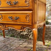 Louis XV mind jumper dresser, 2 drawers, cherry, 60s