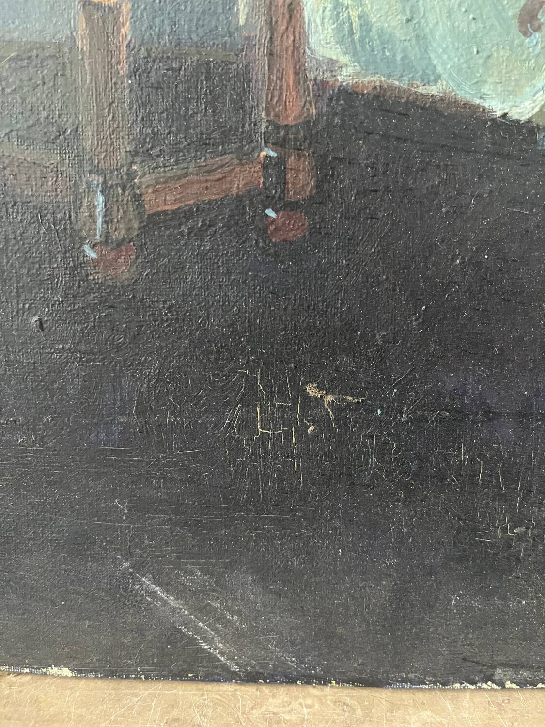 "Face to face with my dog", original oil on canvas