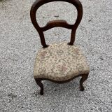 Set of 4 walnut armchairs and table, 19th century