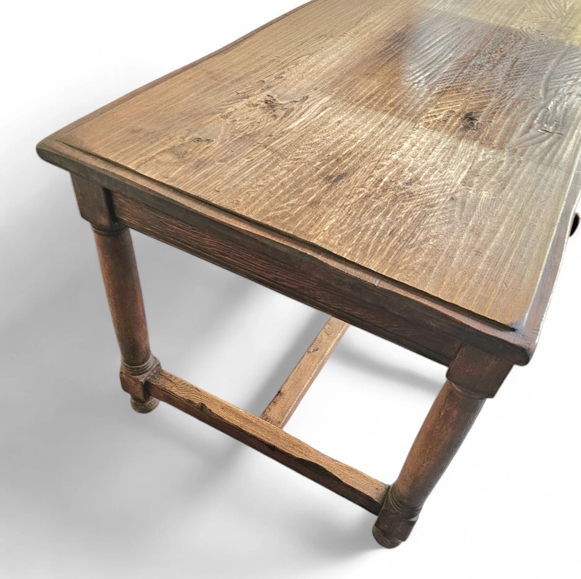 Solid oak French dining table / desk / 1900s