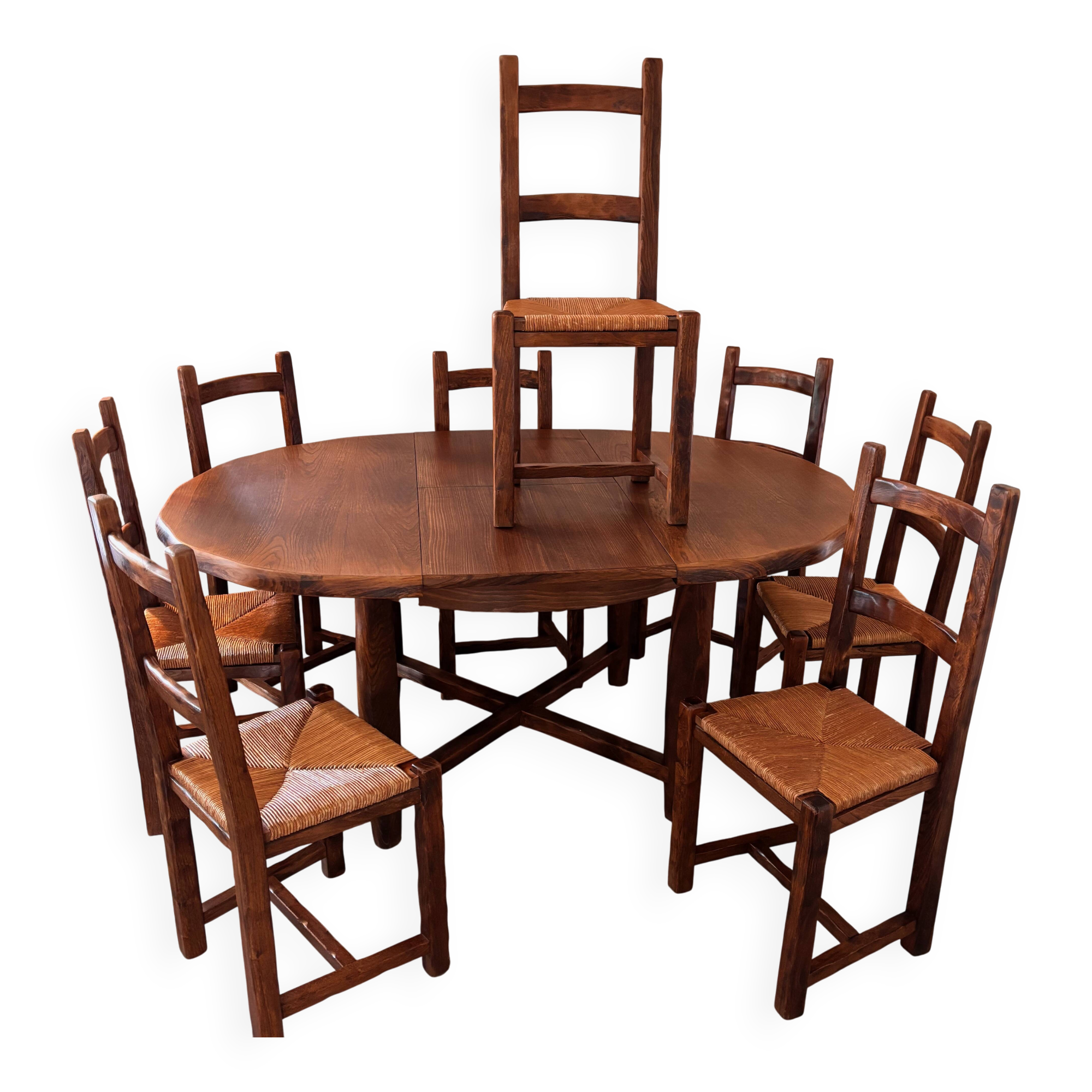 Extendable table with 8 chairs