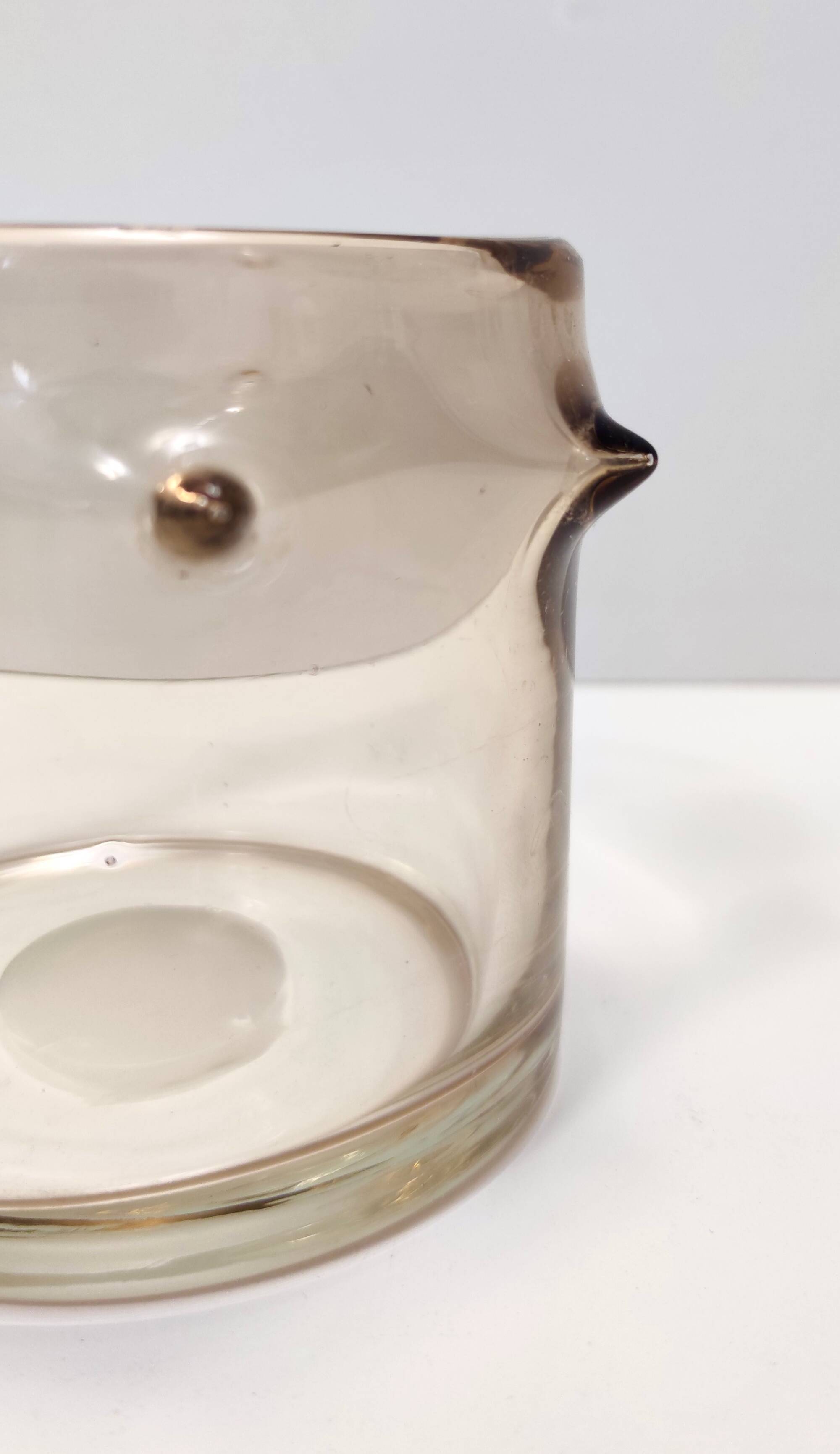 Amber Murano Glass Vase with Bugne Ascribable to Ercole Barovier, Italy