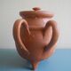 antique cooking pot, tripod pot, decorative pot, old earthenware cooking pot