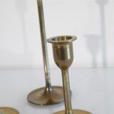 Set of 3 scandinavian brass candlesticks 1960