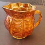 Iridescent glass pitcher
