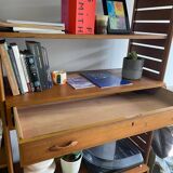 Modular Ladderax shelf in teak, 2 bays, Staples
